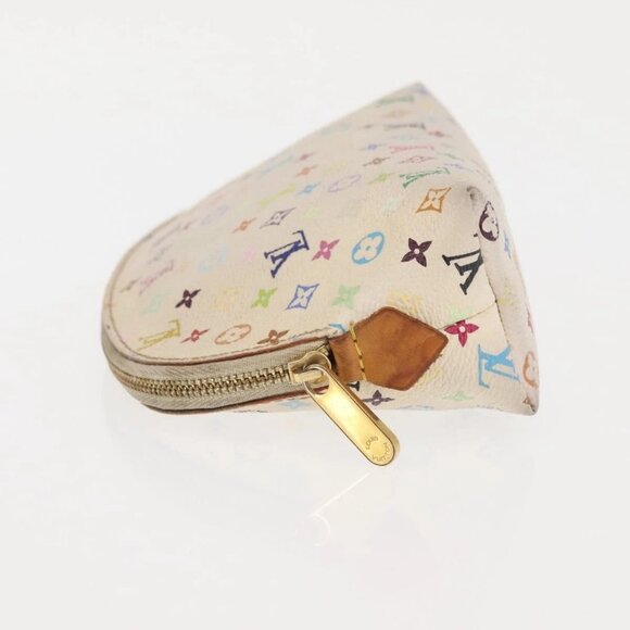 LOUIS VUITTON Multicolor Pochette Cosmetic PM Pouch White M47354 LV Auth 145783 - Picture 4 of 16